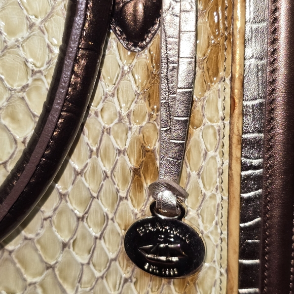 Brahmin NWO Tags Large Honey Carlisle Leather Satchel/Crossbody 15x12.5x4 - Picture 5 of 15